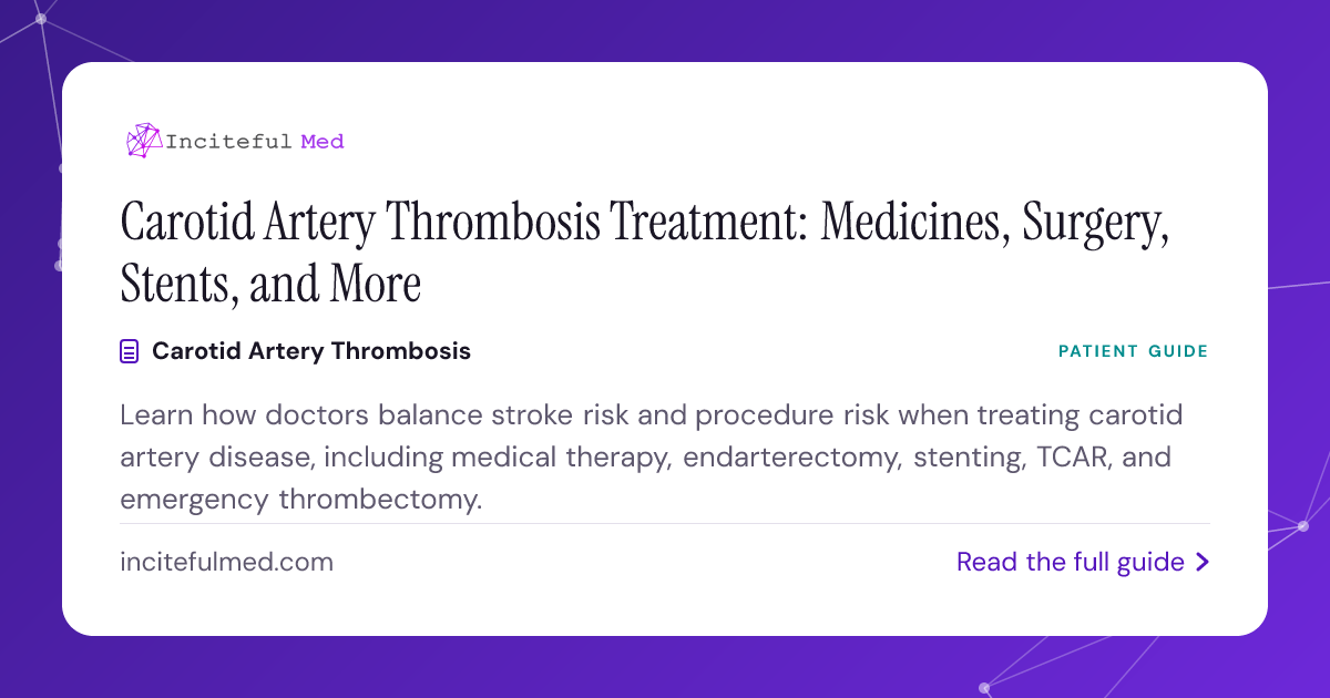 Carotid Artery Disease: Personalized Treatment Options & Risks