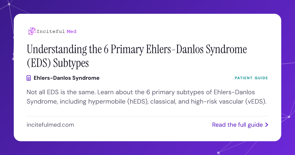 Ehlers-Danlos Syndrome Subtypes: The 6 Primary Types | Inciteful Med ...