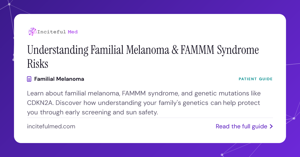 Familial Melanoma & FAMMM Syndrome: Risk & Prevention | Inciteful Med ...