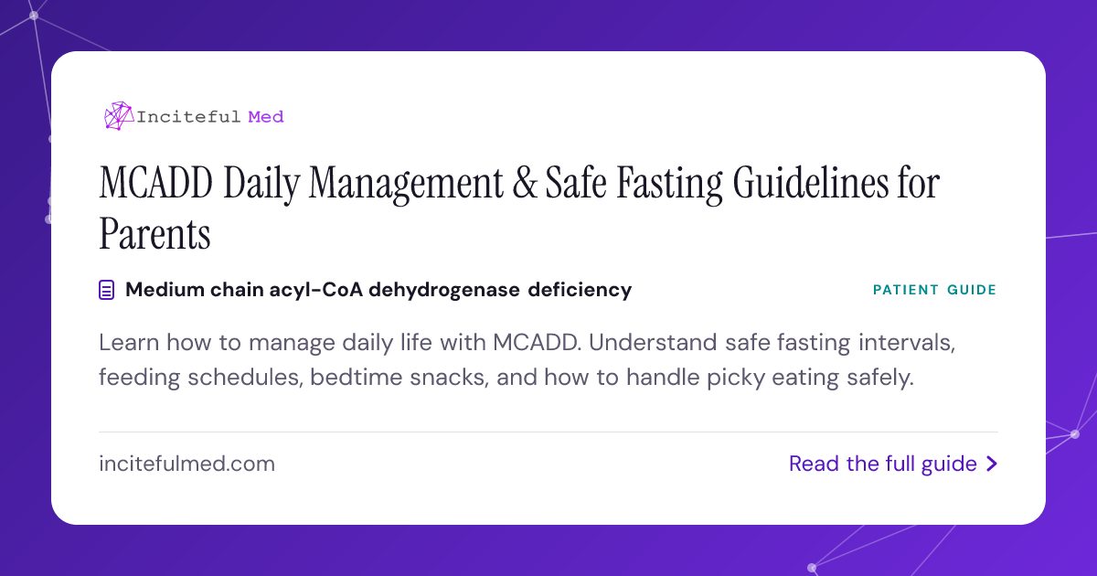 l-carnitine mcadd Daily Management: Safe Fasting Guidelines Mars by GHC Weight