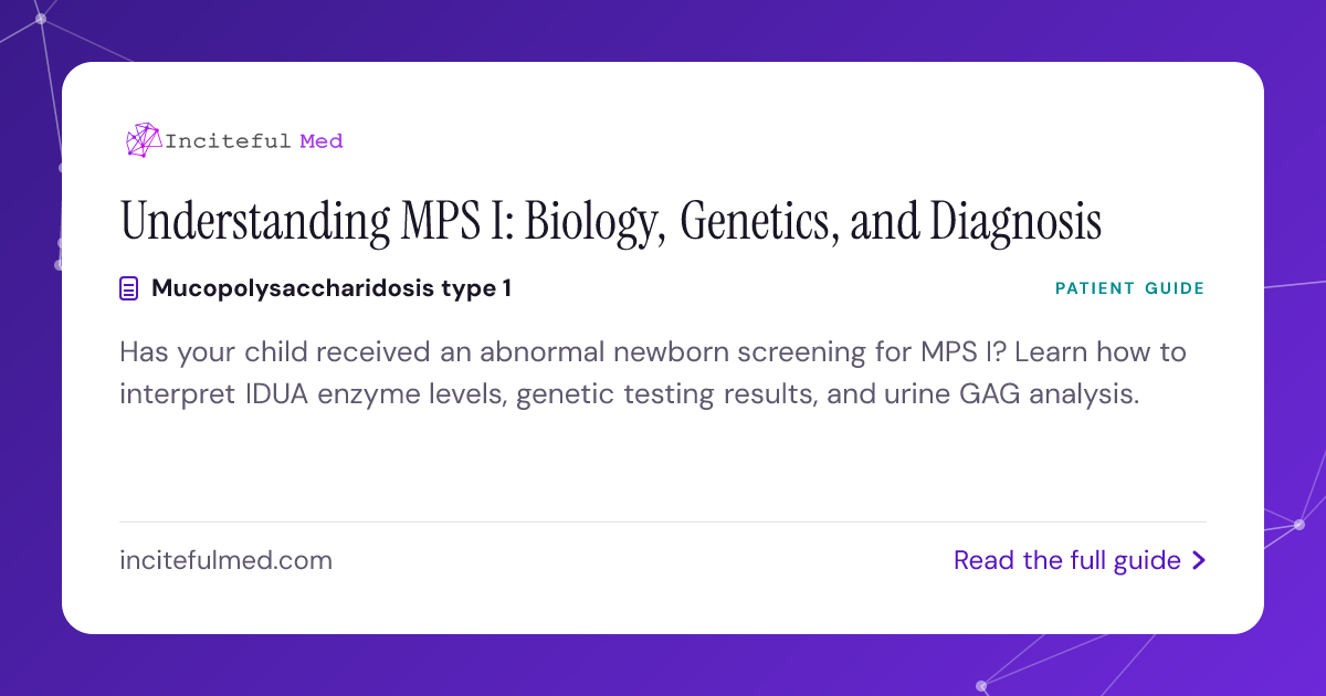 Mps Study Scan MPS I Biology & Diagnosis: Understanding Test Results | Inciteful Med ...