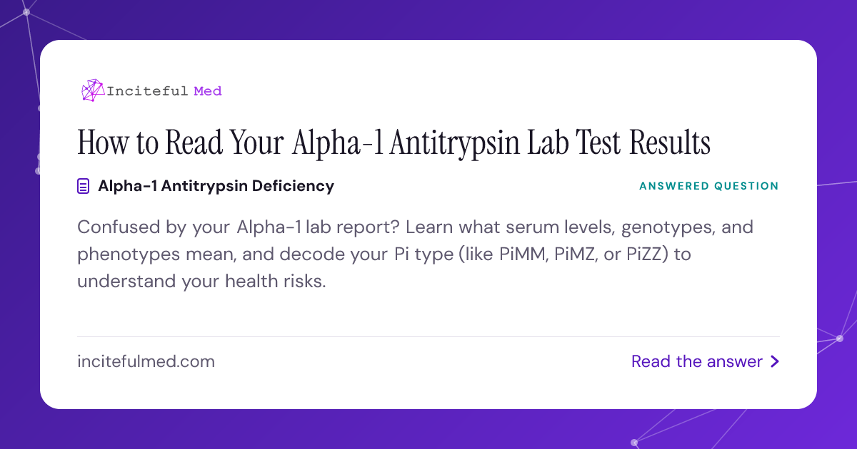 How to Read Your Alpha-1 Lab Results | Inciteful Med Resources