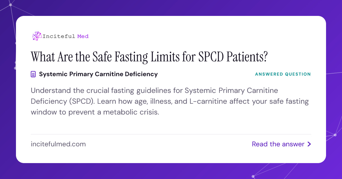 What Are the Fasting Guidelines for SPCD Patients?